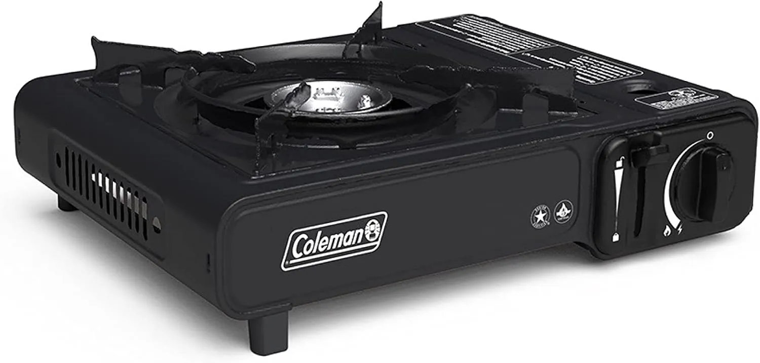 Home 32 Coleman Classic 1-Burner Butane Stove, Portable Camping Stove with Carry Case & Push-Button Starter, Includes Precise Temperature Control & 7,650 BTUs of Power for Camping, Tailgating, & More